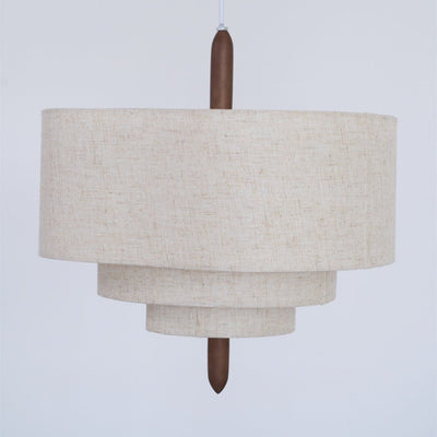 Salemu Elegance Wave Ladder Wood Fabric Pendant Lamp
