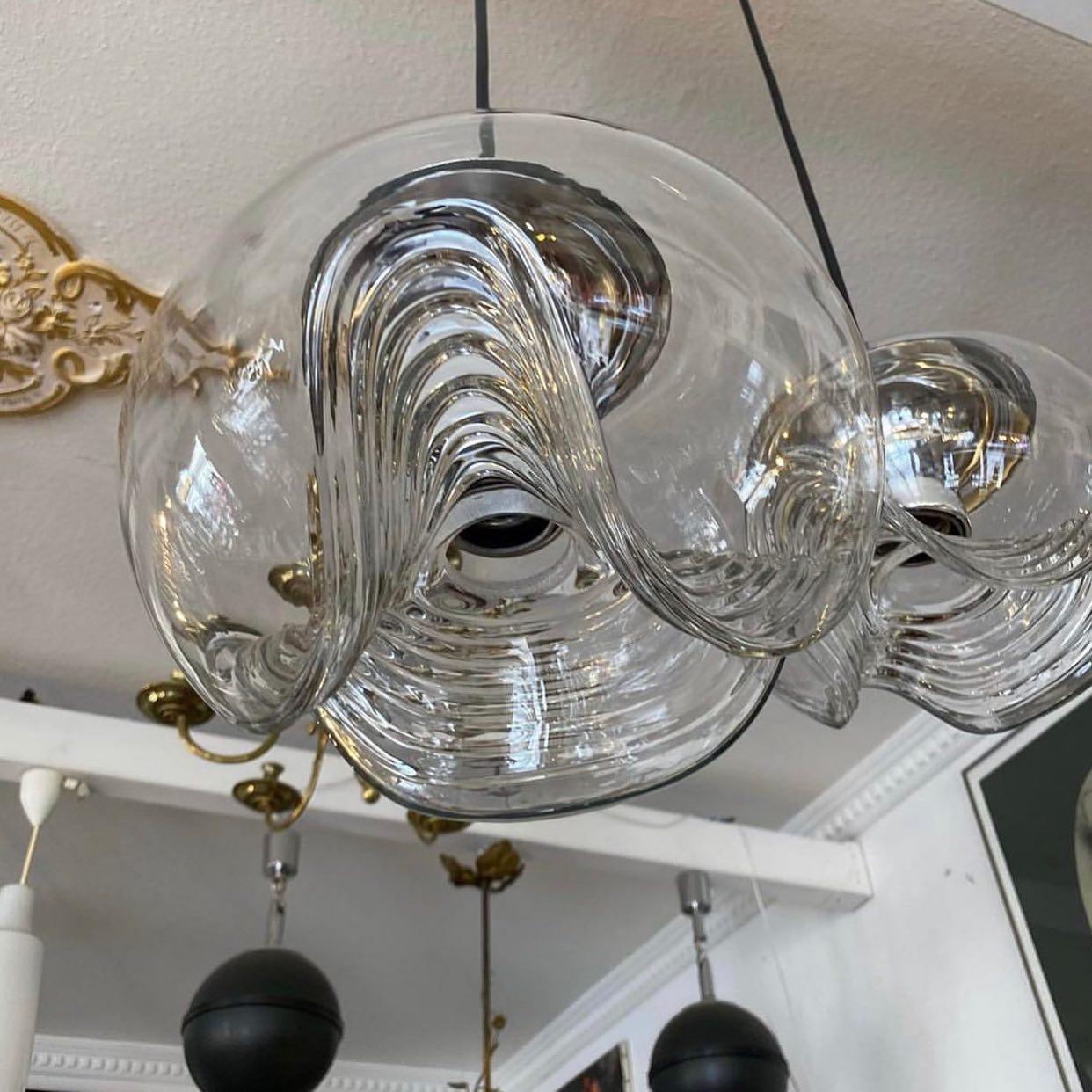 Willa Pendant Lamp Glass Wave Mid Century Vintage