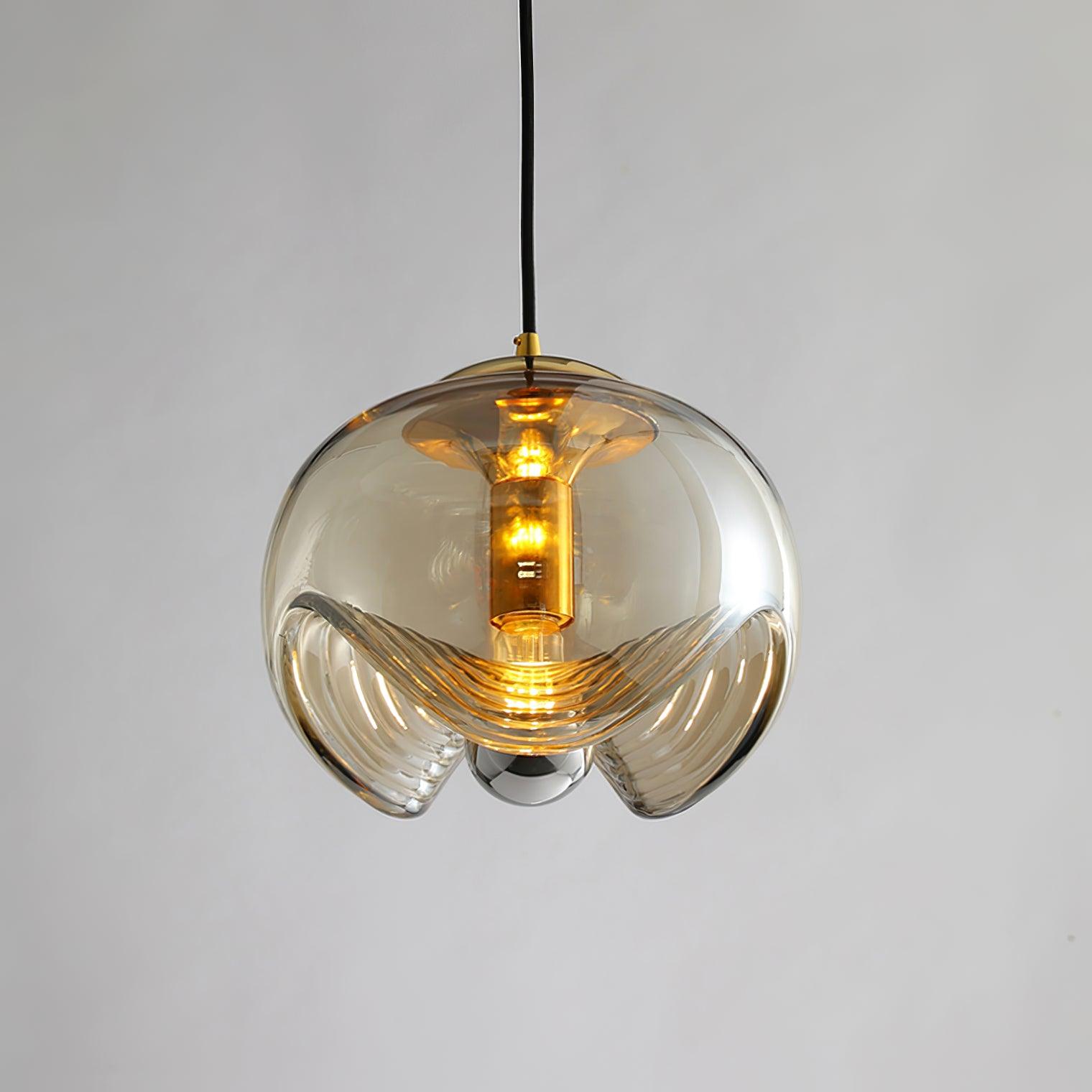 Willa Pendant Lamp Glass Wave Mid Century Vintage