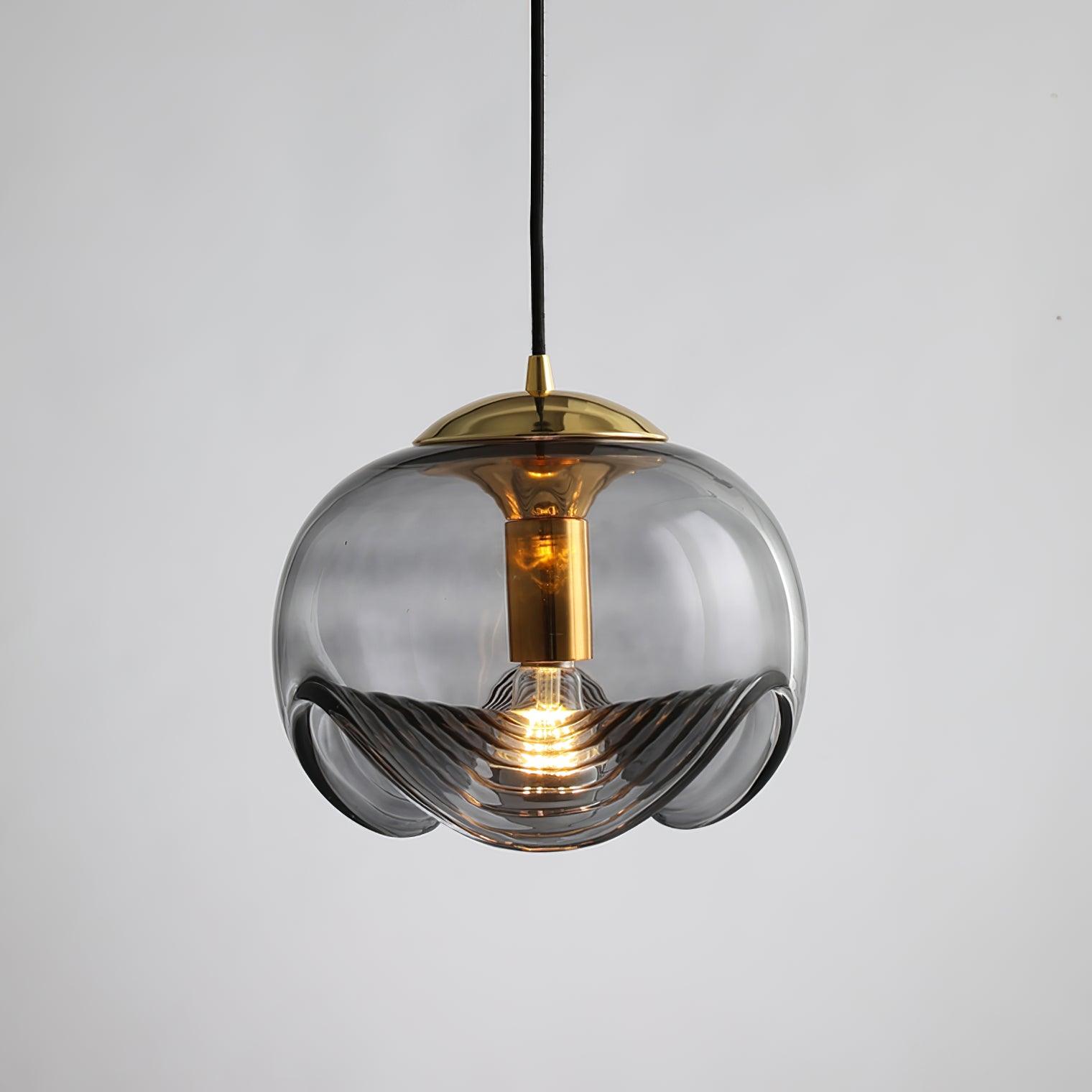 Willa Pendant Lamp Glass Wave Mid Century Vintage