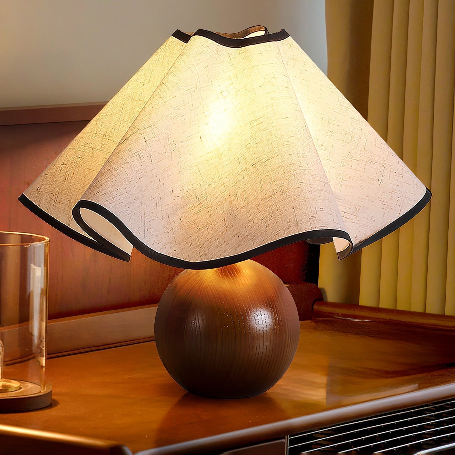 Kalion Wood Fabric Table Lamp