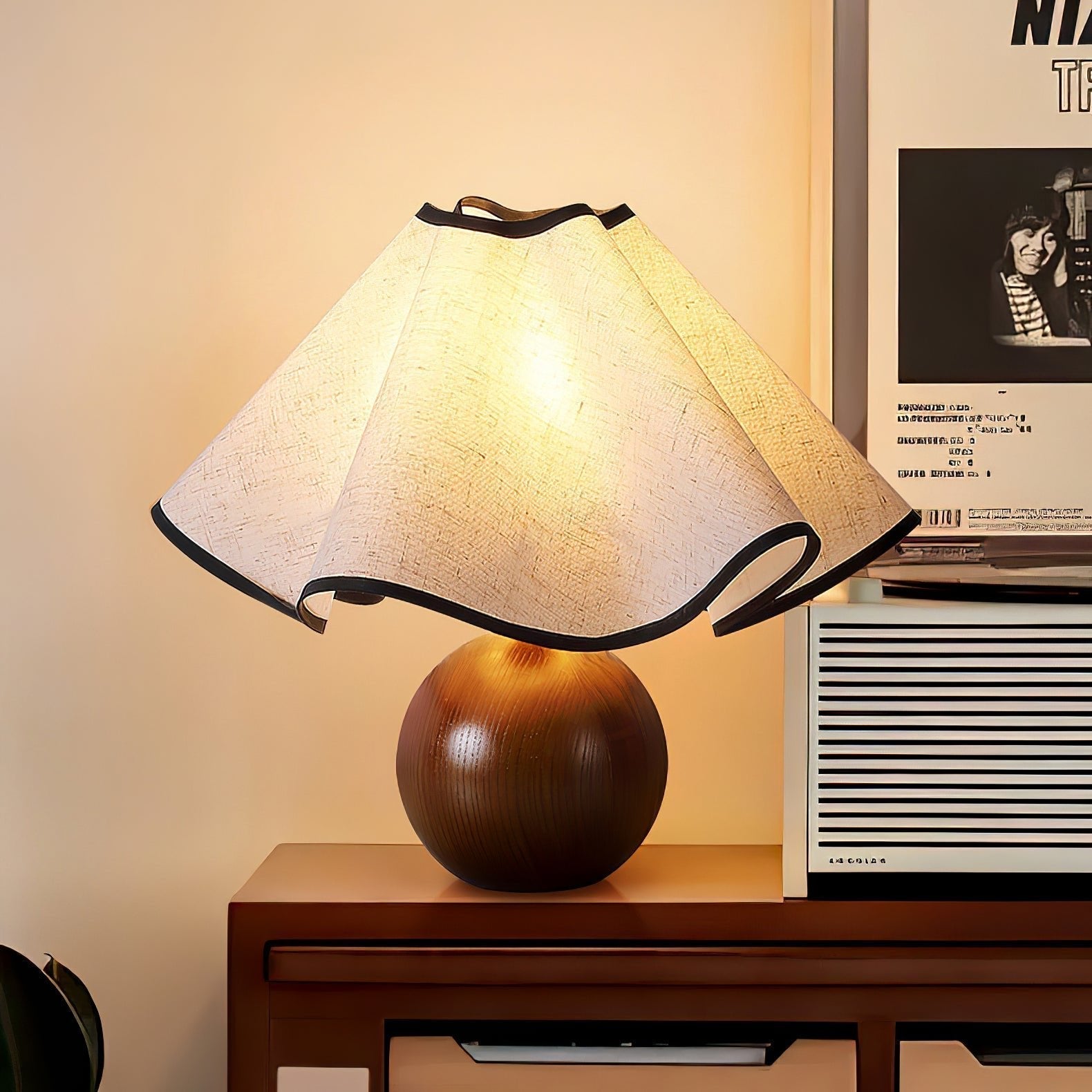 Kalion Wood Fabric Table Lamp