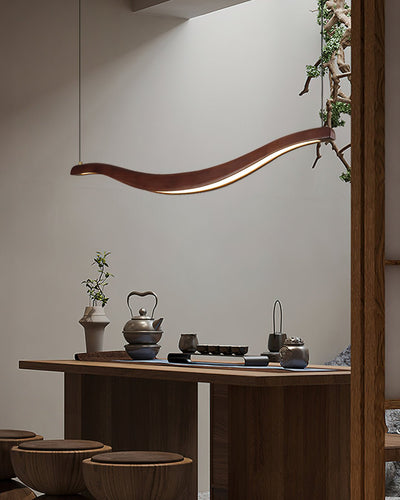 Elvuaria Chandelier Wood Waveform Elegant
