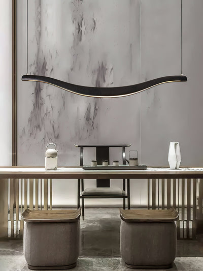 Elvuaria Chandelier Wood Waveform Elegant