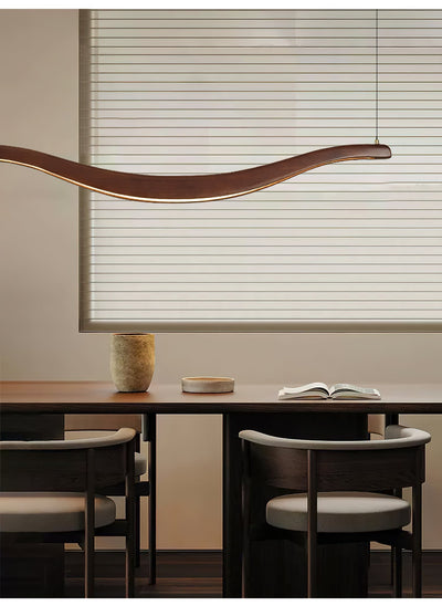 Elvuaria Chandelier Wood Waveform Elegant