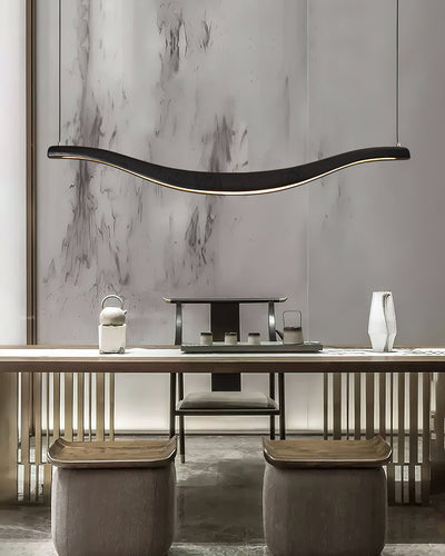 Elvuaria Chandelier Wood Waveform Elegant