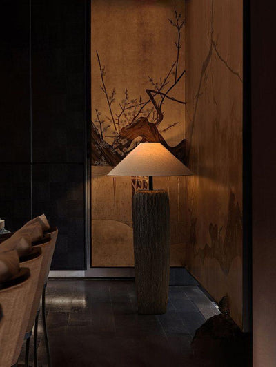 Hael Weathered Wood Grain Floor Lamp