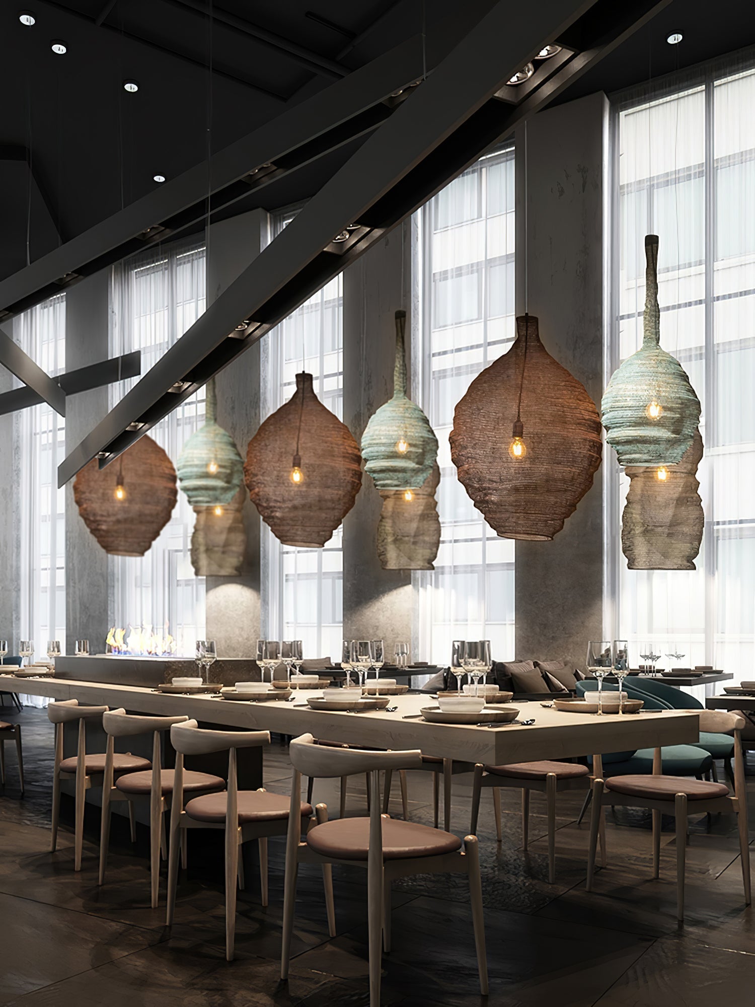 Vae Industrial Wire Pendant Lamps