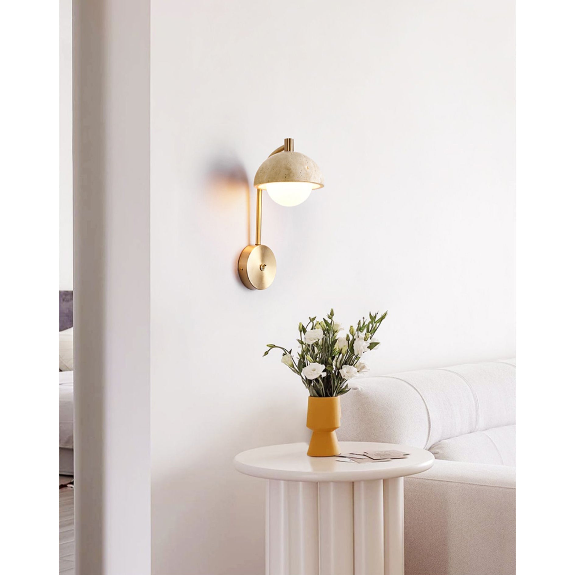 Valelaine Travertine Wall Lamp