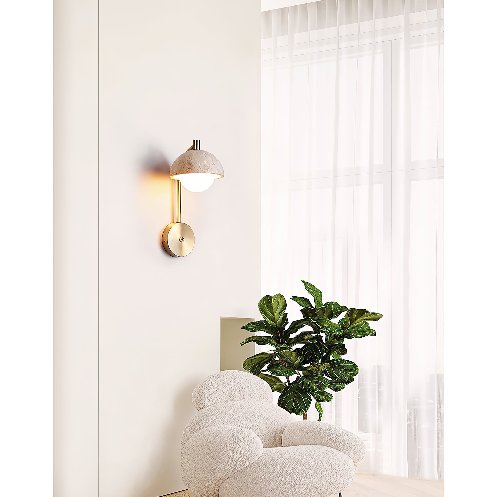 Valelaine Travertine Wall Lamp