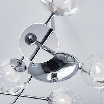 Lioreaine Chandelier Chrome Glass