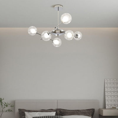 Lioreaine Chandelier Chrome Glass