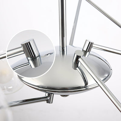 Lioreaine Chandelier Chrome Glass