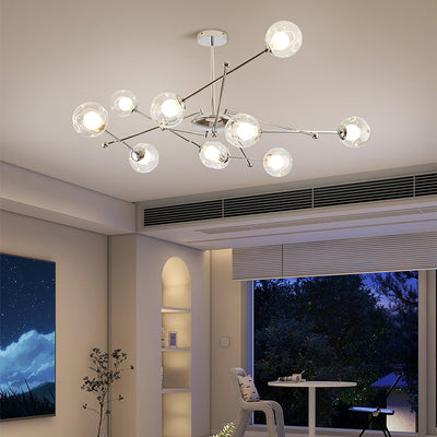 Lioreaine Chandelier Chrome Glass