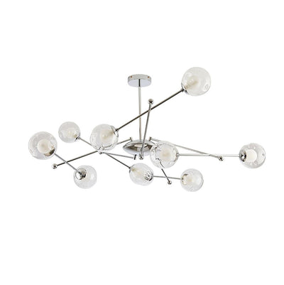 Lioreaine Chandelier Chrome Glass