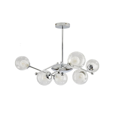 Lioreaine Chandelier Chrome Glass