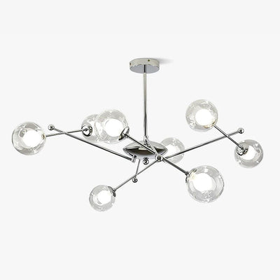Lioreaine Chandelier Chrome Glass