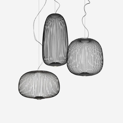 Aero Lightweight Spokes Cage Pendant Light - Neutral Decor