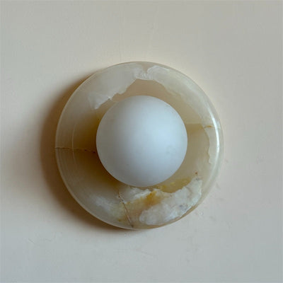 Aursilos Premium Nordic Art White Jade Glass Sconce Wall Lamp - Neutral Decor