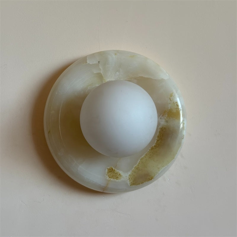 Aursilos Premium Nordic Art White Jade Glass Sconce Wall Lamp - Neutral Decor