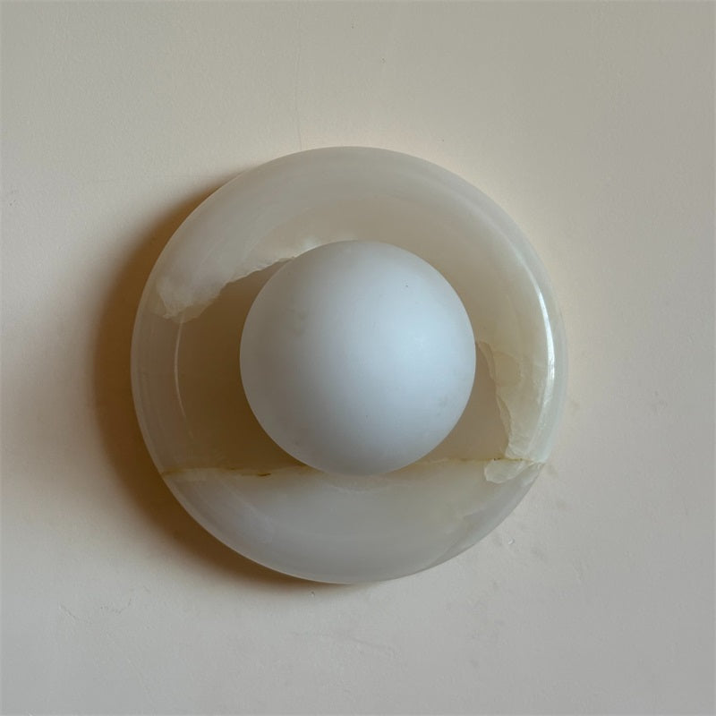 Aursilos Premium Nordic Art White Jade Glass Sconce Wall Lamp - Neutral Decor