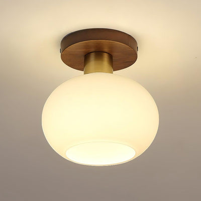 Elorusl Nordic Art White Shell Glass Ceiling Lamp