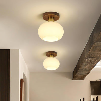 Elorusl Nordic Art White Shell Glass Ceiling Lamp