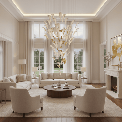 Plume Glow White Feather Art Deco Customize Chandelier
