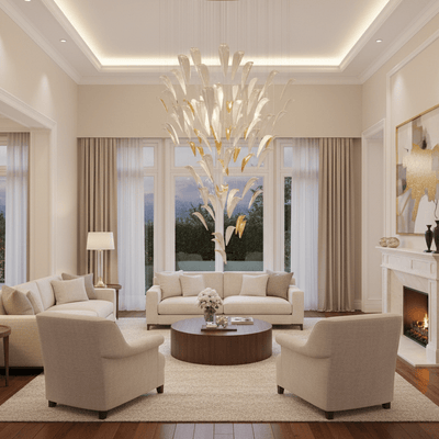Plume Glow White Feather Art Deco Customize Chandelier