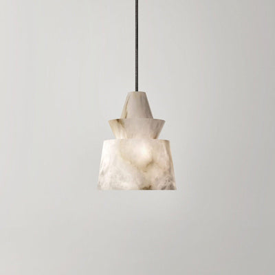 Curineth Minimalist Alabaster Pendant Light - Neutral Decor