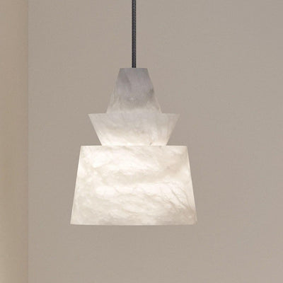 Curineth Minimalist Alabaster Pendant Light - Neutral Decor