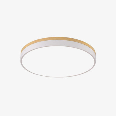 Daelis Ceiling Lamp White Round with Wooden