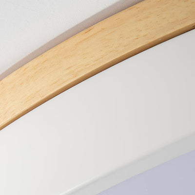 Daelis Ceiling Lamp White Round with Wooden