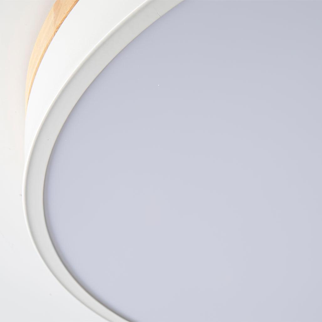 Daelis Ceiling Lamp White Round with Wooden