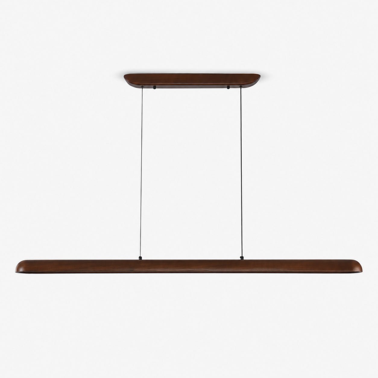 Wide Wood Linear Pendant Light