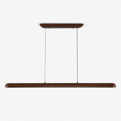 Wide Wood Linear Pendant Light