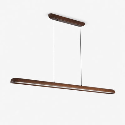 Wide Wood Linear Pendant Light