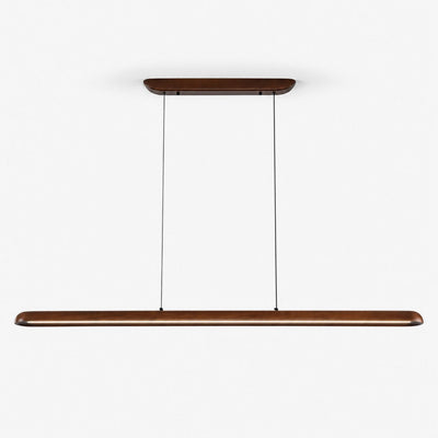 Wide Wood Linear Pendant Light