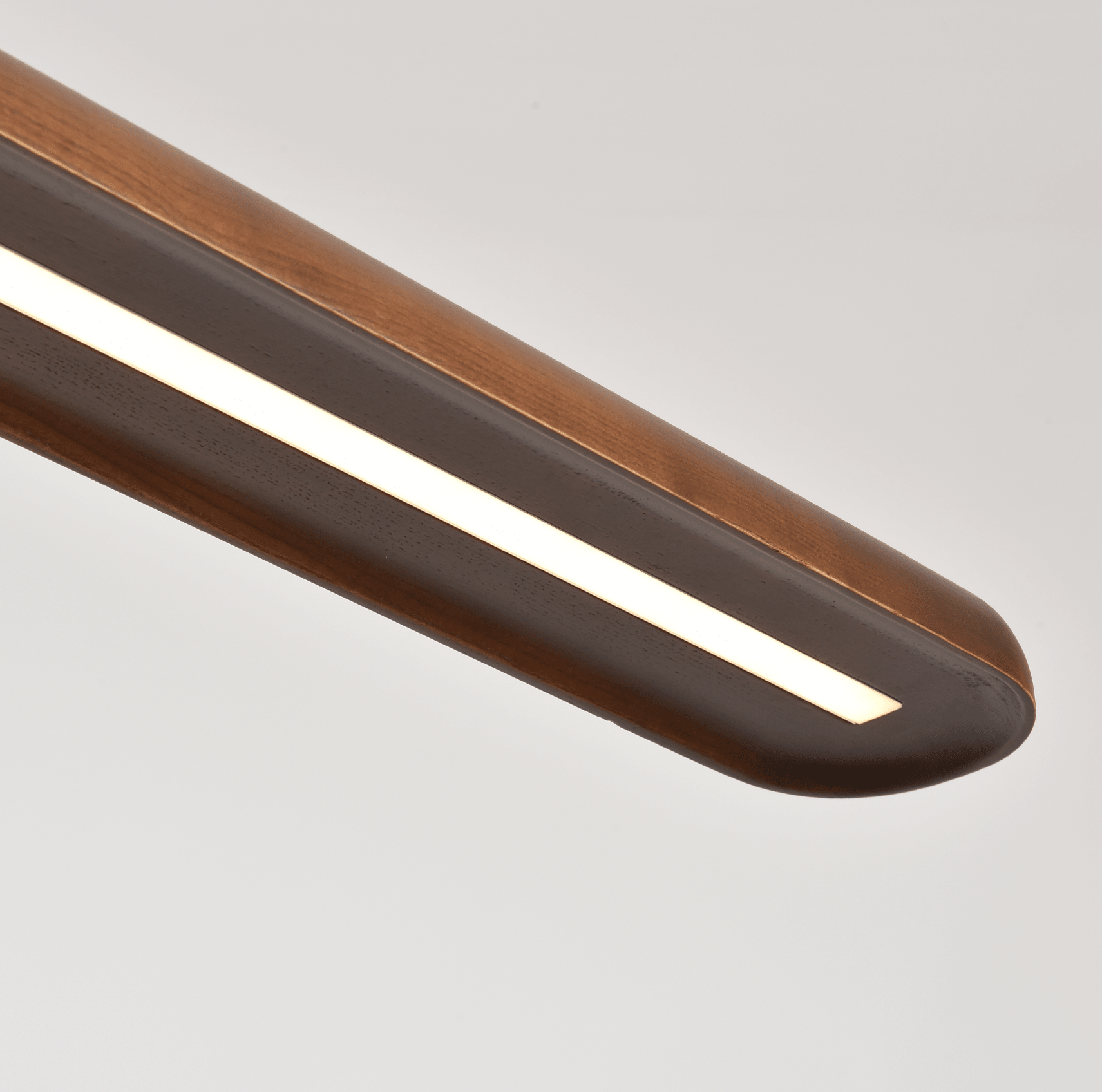 Wide Wood Linear Pendant Light