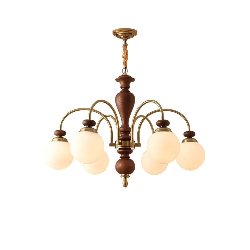 Solara Chandelier Classic Wooden Brass - Neutral Decor