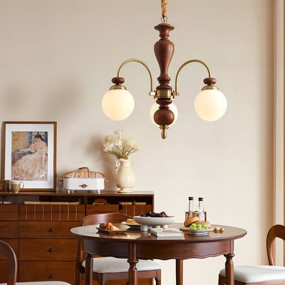 Solara Chandelier Classic Wooden Brass - Neutral Decor