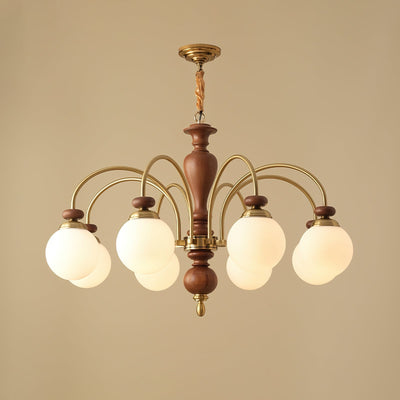 Solara Chandelier Classic Wooden Brass - Neutral Decor