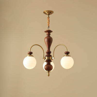 Solara Chandelier Classic Wooden Brass - Neutral Decor