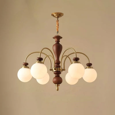 Solara Chandelier Classic Wooden Brass - Neutral Decor