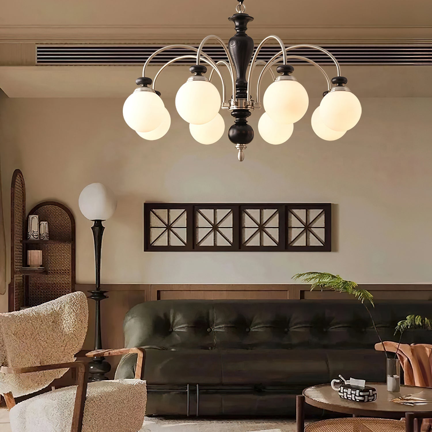 Solara Chandelier Classic Wooden Brass - Neutral Decor
