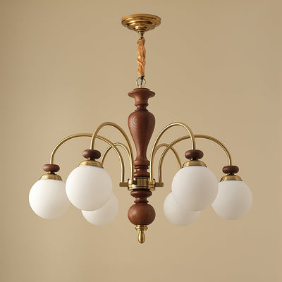Solara Chandelier Classic Wooden Brass - Neutral Decor