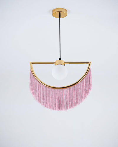 Sirove Pendant Lamp Fabric Fringe Globe Retro Bohemian