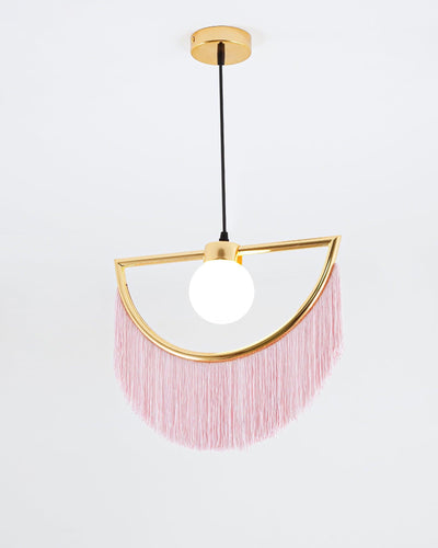 Sirove Pendant Lamp Fabric Fringe Globe Retro Bohemian