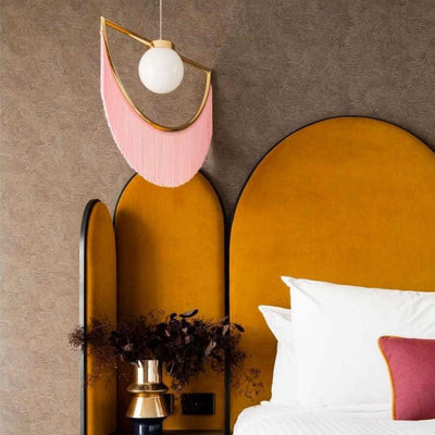 Sirove Pendant Lamp Fabric Fringe Globe Retro Bohemian