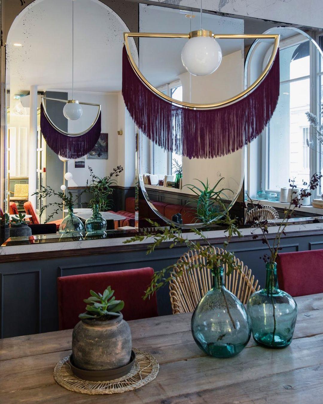 Sirove Pendant Lamp Fabric Fringe Globe Retro Bohemian